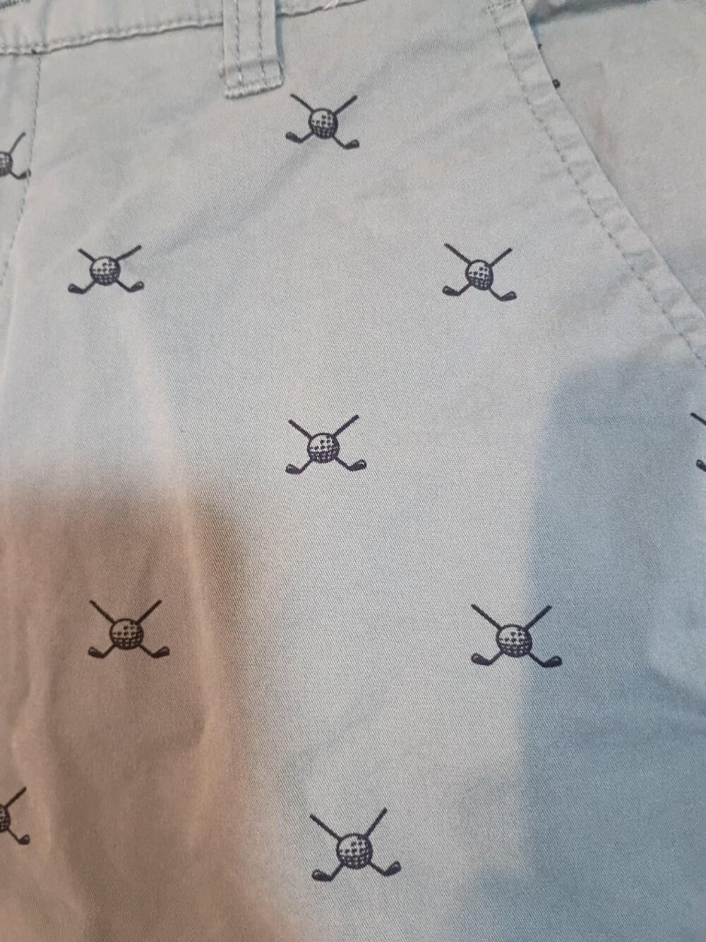 Hudson + Barrow/Chino Shorts/Mens 32/Slate Blue/Golf Print Country Club Preppy S - Picture 3 of 8
